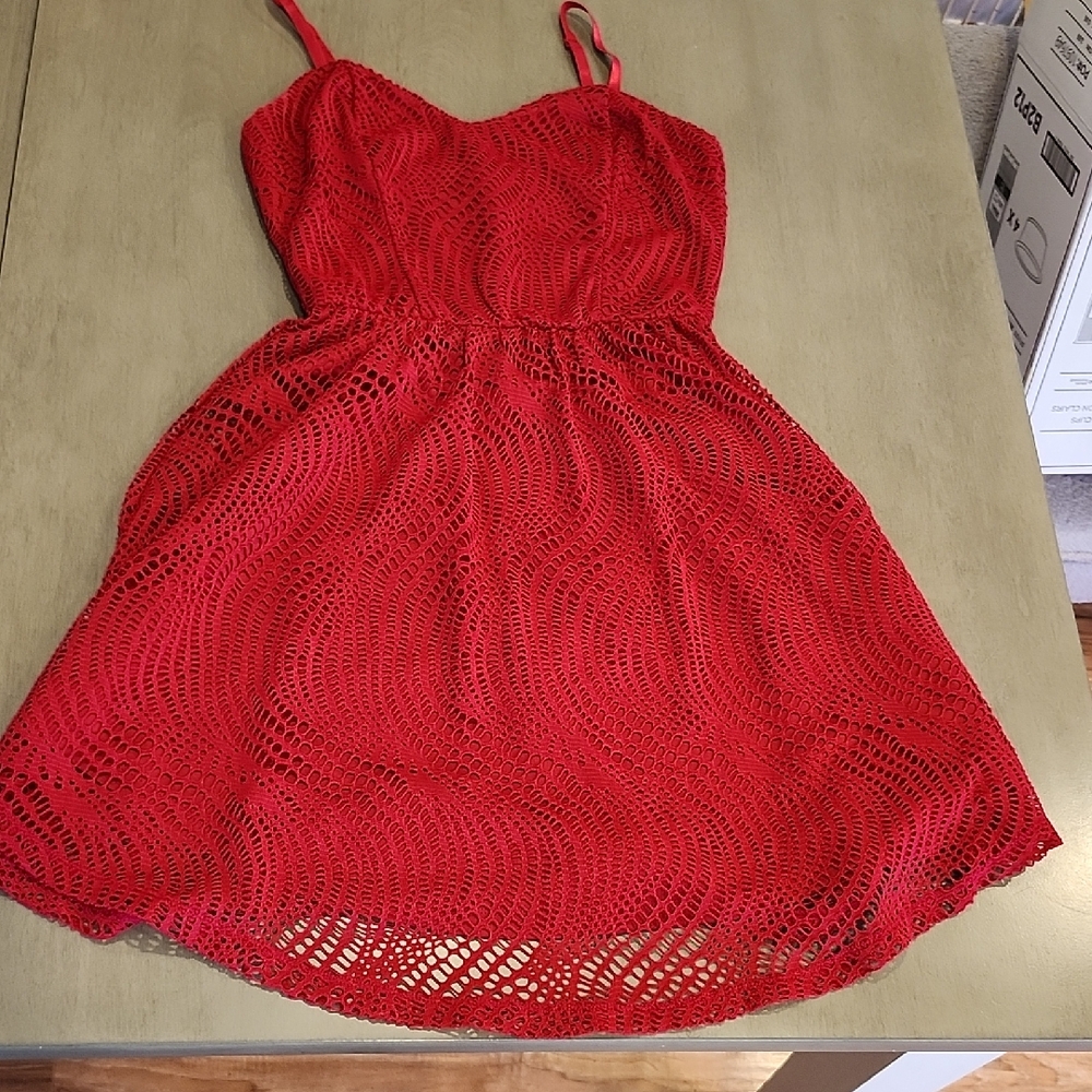 Elegant Red Lace Dress